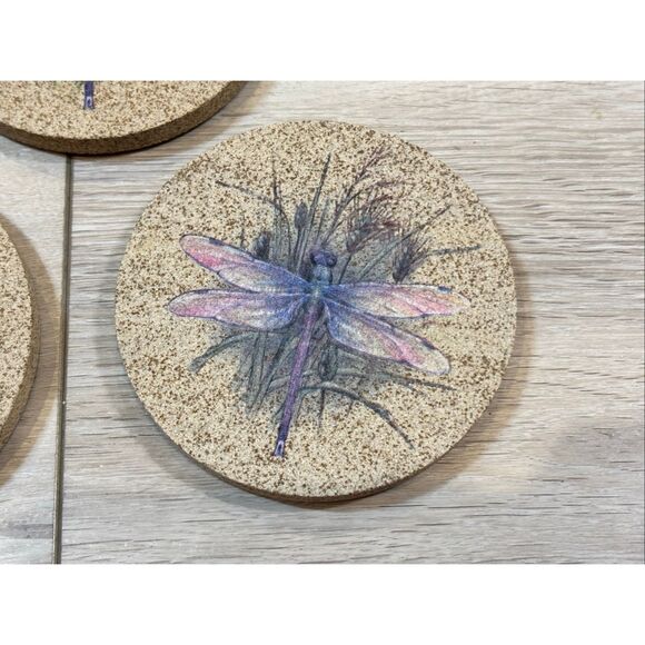 Thirstystone "Dragonfly" 4-Pack Natural Sandstone Coasters - Picture 2 of 10